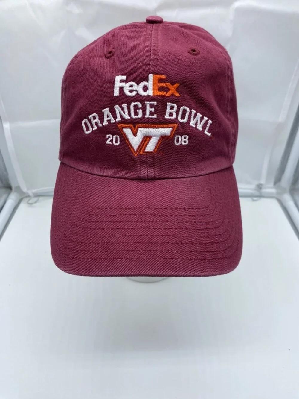Virginia Tech Hokies 2008 FedEx Orange Bowl Hat VT Maroon Twins Enterprise